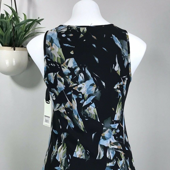 New BB Dakota Dress Geometric Sleeveless Asymmetrical Raw Hem Lined Size S - Picture 7 of 12